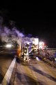 Bus brannte A 59 Rich Koeln AK Flughafen 04
